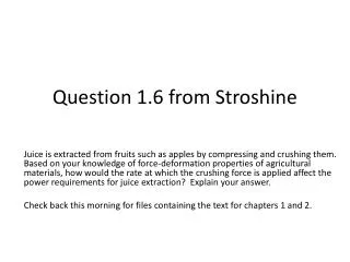Question 1.6 from Stroshine