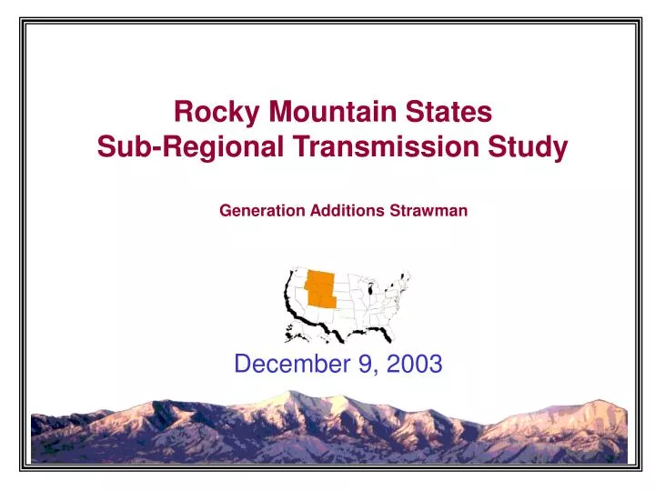rocky mountain states sub regional transmission study