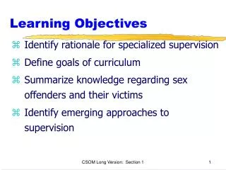 Learning Objectives