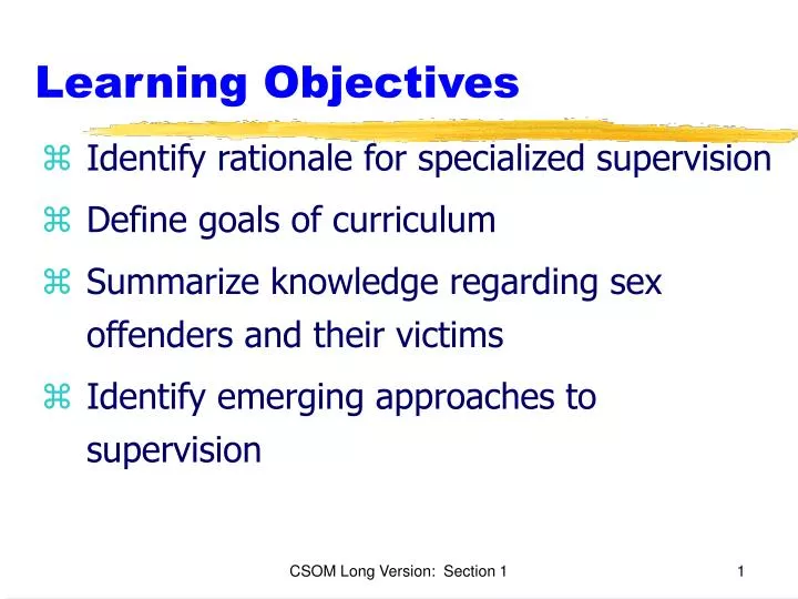 learning objectives