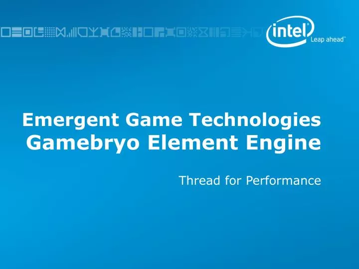 emergent game technologies gamebryo element engine