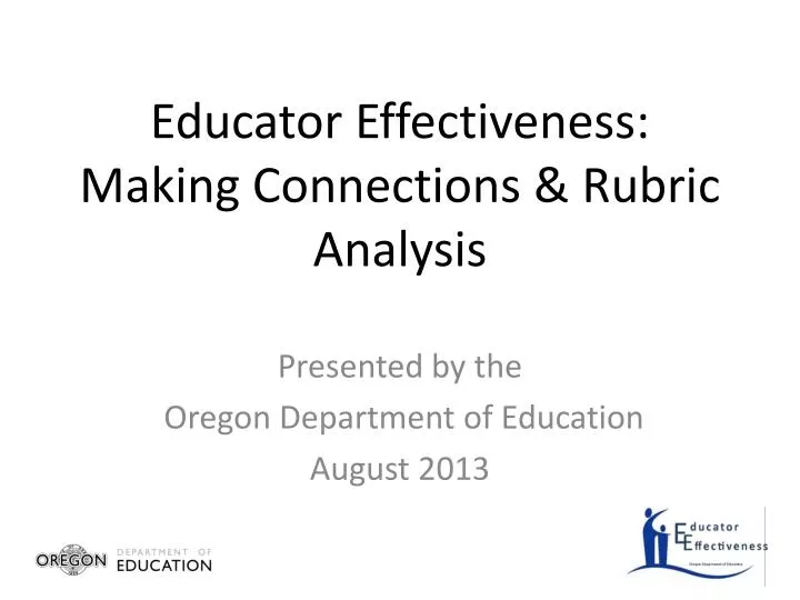 educator effectiveness making connections rubric analysis