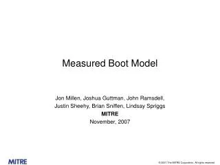 Measured Boot Model