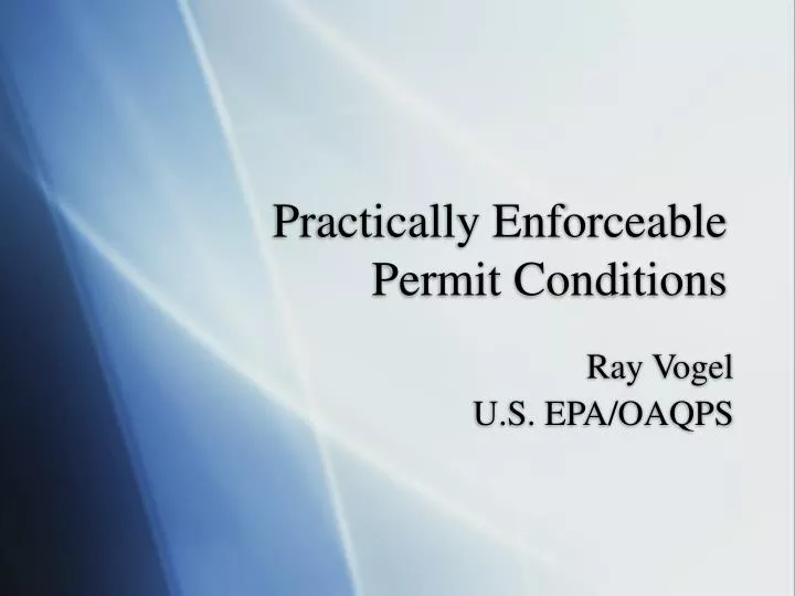 practically enforceable permit conditions