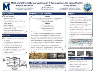 Mechanical Properties of Aluminum &amp; Alumina by Cold Spray Process