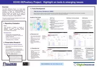 ECHO DEPository Project: Highlight on tools &amp; emerging issues