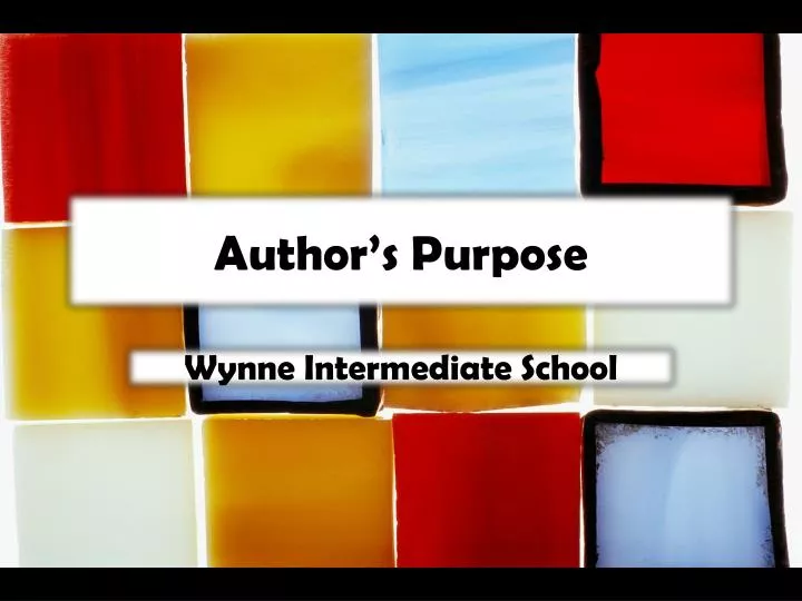 author s purpose