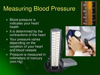 measuring blood pressure