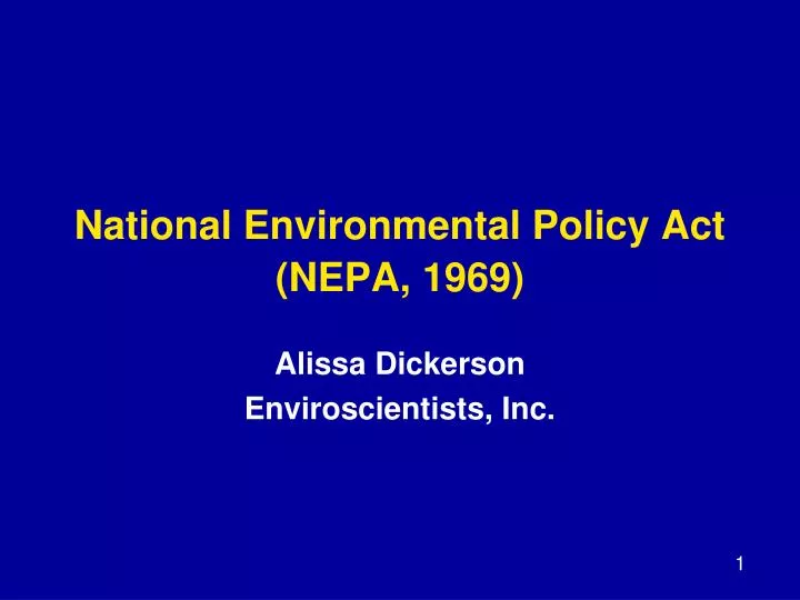 national environmental policy act nepa 1969