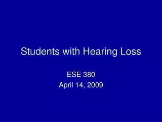 students with hearing loss