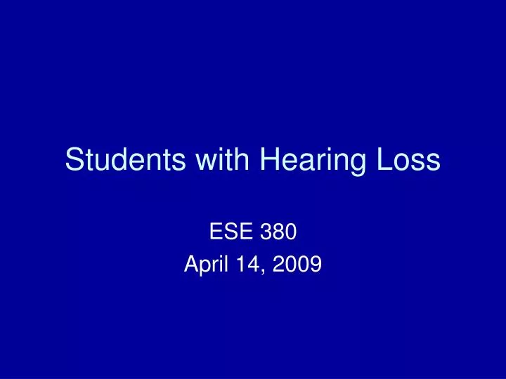 students with hearing loss
