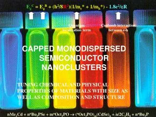 CAPPED MONODISPERSED SEMICONDUCTOR NANOCLUSTERS