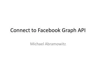 Connect to Facebook Graph API