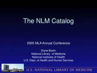 The NLM Catalog