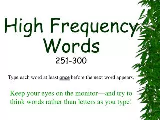 High Frequency Words 251-300