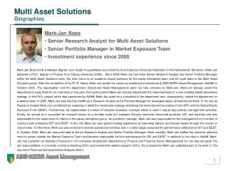 Multi Asset Solutions Biographies