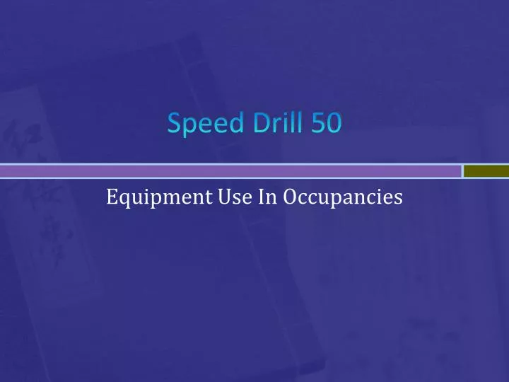 speed drill 50