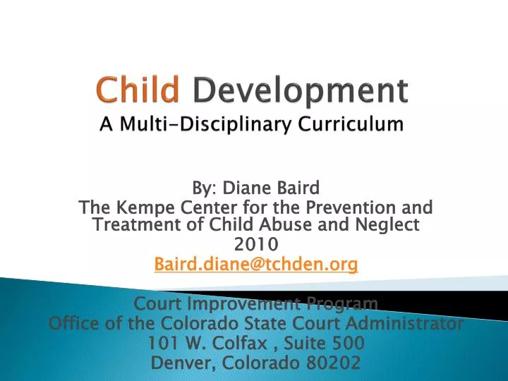 child development a multi disciplinary curriculum