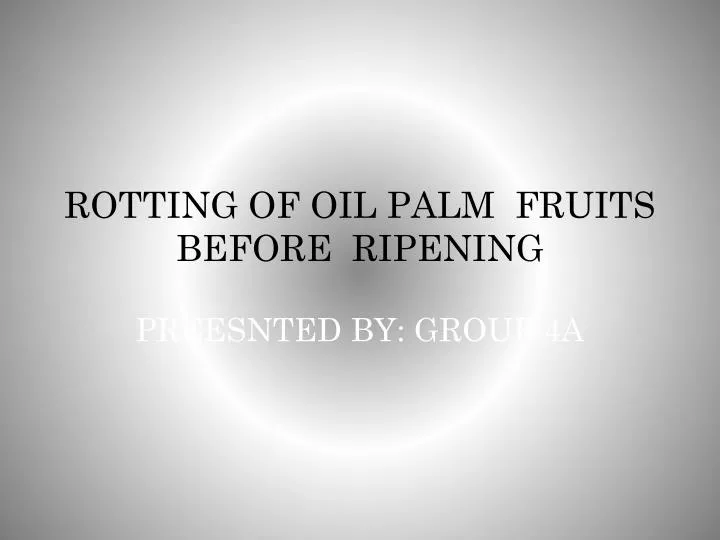 rotting of oil palm fruits before ripening