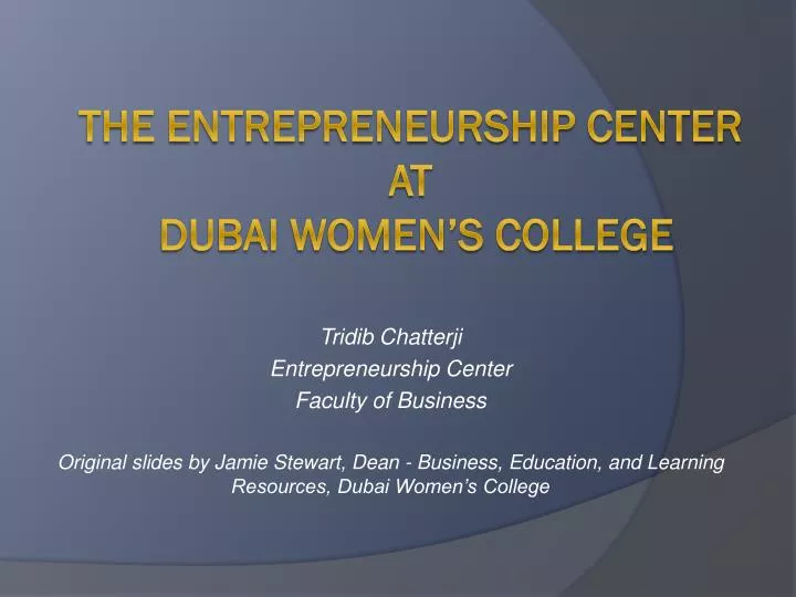 the entrepreneurship center at dubai women s college