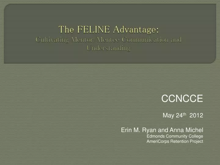 the feline advantage cultivating mentor mentee communication and understanding