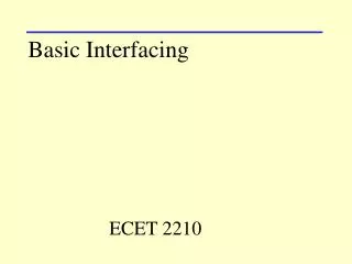 Basic Interfacing
