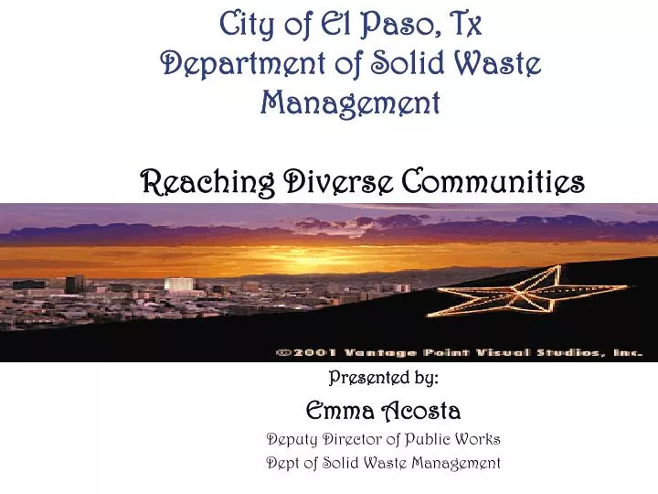 city of el paso tx department of solid waste management reaching diverse communities