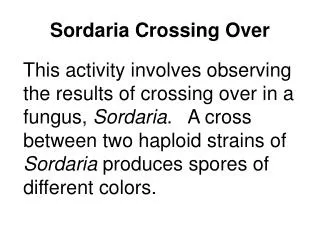 Sordaria Crossing Over