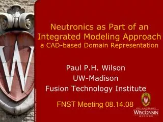Neutronics as Part of an Integrated Modeling Approach a CAD-based Domain Representation