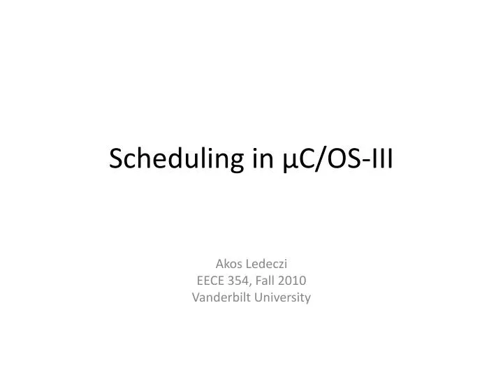 scheduling in c os iii