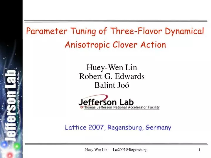 parameter tuning of three flavor dynamical anisotropic clover action