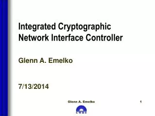 Integrated Cryptographic Network Interface Controller