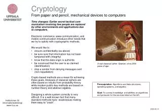 Cryptology From paper and pencil, mechanical devices to computers