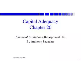 Capital Adequacy Chapter 20