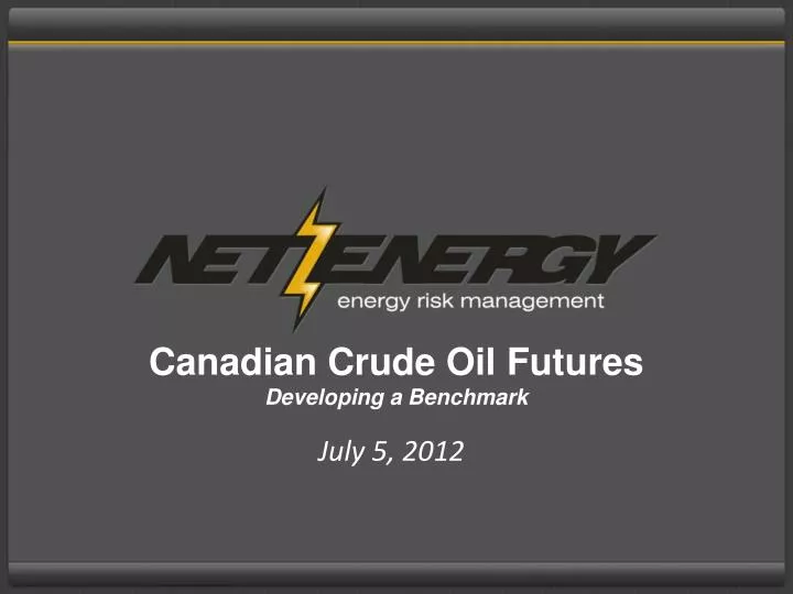 canadian crude oil futures developing a benchmark