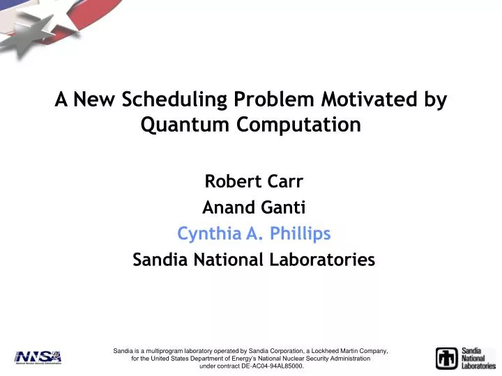 a new scheduling problem motivated by quantum computation