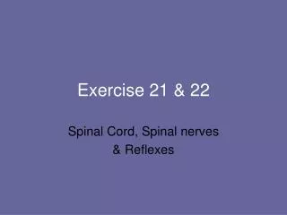 Exercise 21 &amp; 22