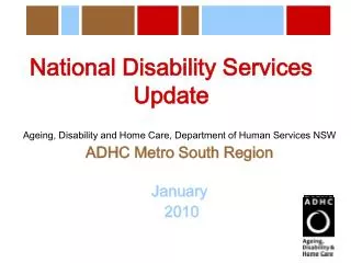 National Disability Services Update