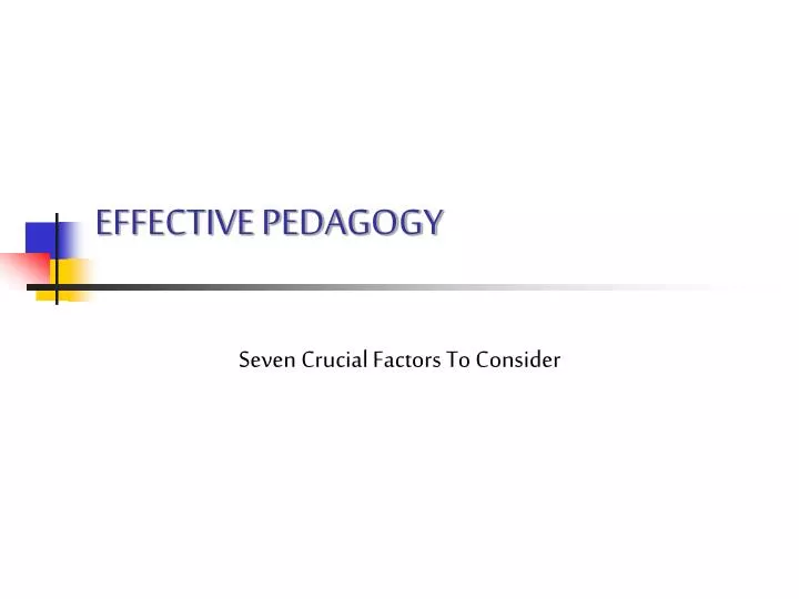 effective pedagogy