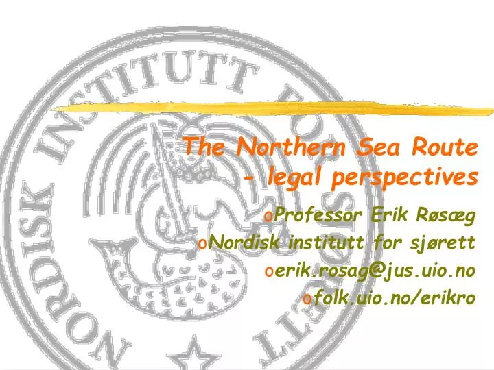 the northern sea route legal perspectives