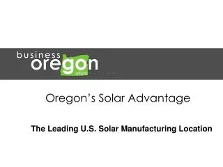 Oregon’s Solar Advantage