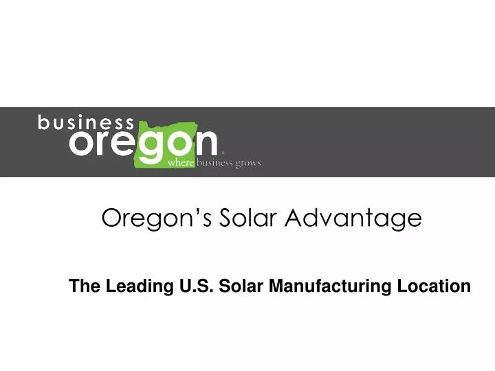 oregon s solar advantage