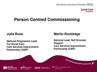 Person Centred Commissioning