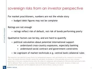 sovereign risks from an investor perspective