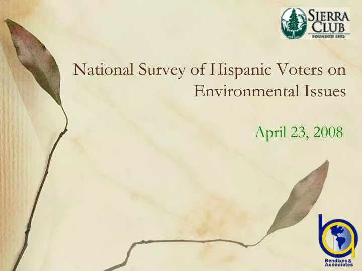 national survey of hispanic voters on environmental issues