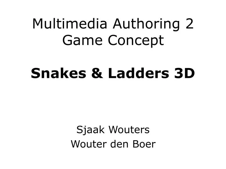 multimedia authoring 2 game concept snakes ladders 3d