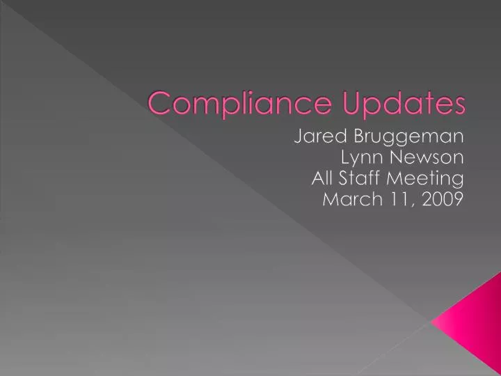 compliance updates