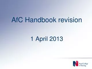 AfC Handbook revision