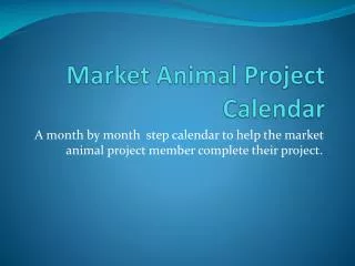Market Animal Project Calendar