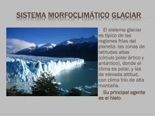 sistema morfoclim tico glaciar